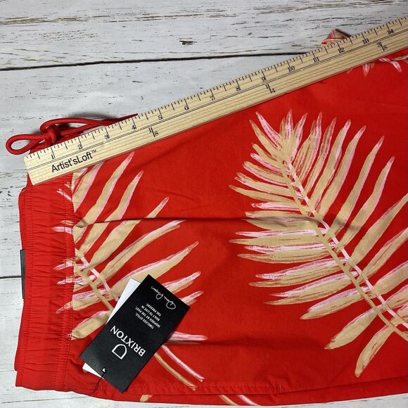 Brixton Voyage 18″ Aloha Red Hybrid Swim Shorts XL Trim Quick‑Dry DWR NEW - Picture 6 of 16